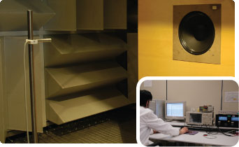 Anechoic chamber during an acoustic test